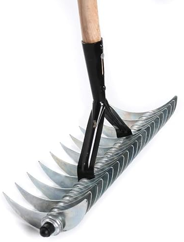 Handvertikutierer Schneidrechen 40cm Kultivator Rasenlüfter Bodenbelüfter Harke mit Stiel 145cm