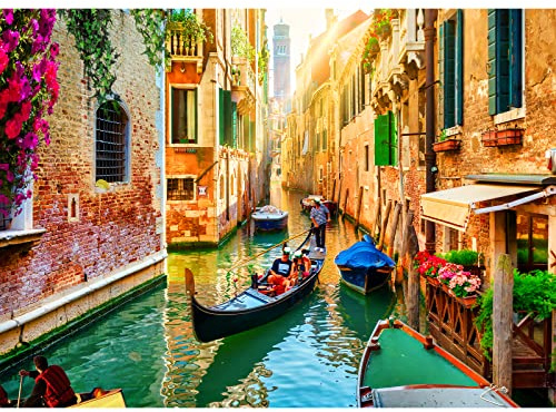 Jigsaw Puzzles for Adults 1000 Piece Jigsaw Puzzles for Adult,JigsawPuzzle 1000 Pieces for Adults Challenging Puzzle Games（Beautiful scenery of Venice canals）