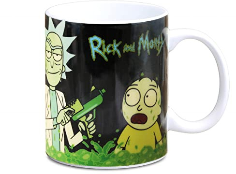 Logoshirt® Rick & Morty The Acid Vat Porzellan Tasse, 300 ml | Spülmaschinenfest, Mikrowellengeeignet, Farbige Geschenkverpackung, Offiziell lizenziertes Design