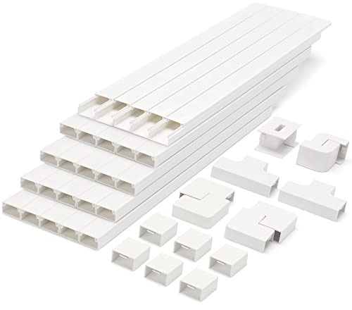 LZEOY Cable Covers for Cords on Wall-392.5in Wire Hider for TV on Wall, White Cable Concealer, 25 x L15.7in W0.95H 0.55in