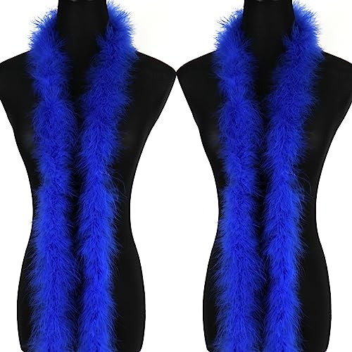 Marabu-Federboa für Frauen, 2 m, 20 g, Königsblau, für Bastelarbeiten, Nähen, Zuhause, Hochzeit, Party, Weihnachtsdekoration, 2 Stück