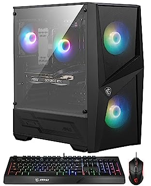 MSI Codex R Gaming Desktop: Intel Core i5-13400F, RTX 4060, 32GB DDR5, 2TB M.2 NVMe Gen3, RGB Fan Cooling, 650W 80+ Gold, Keyboard & Mouse, DIY Friendly, Windows 11 Pro: 13NUC5-068US,Black