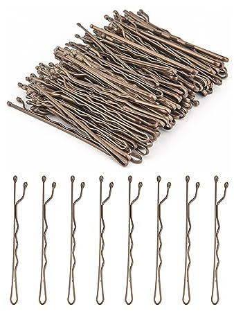 Lot de 100 pinces à cheveux marron pour cheveux épais, accessoires de cheveux pour femme, avec boîte de rangement (5 cm, marron)