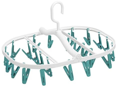 Foyer Nuage Haute Qualité Etendoir Chaussette Pliable 24 Pinces | Etendoir Chaussette pour Sous-Vêtements,Chaussettes,Lingeries, Séchoir en Plastique pour Intérieur&Extérieur