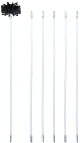 NIYANGLE Kit De Nettoyage Professionnel Pour Cheminées Et Ventilations Brosse Multifonction Avec Long Manche Tiges Flexibles Et Tête Nylon Tiges Pratique Pour Éliminer Résidus Et