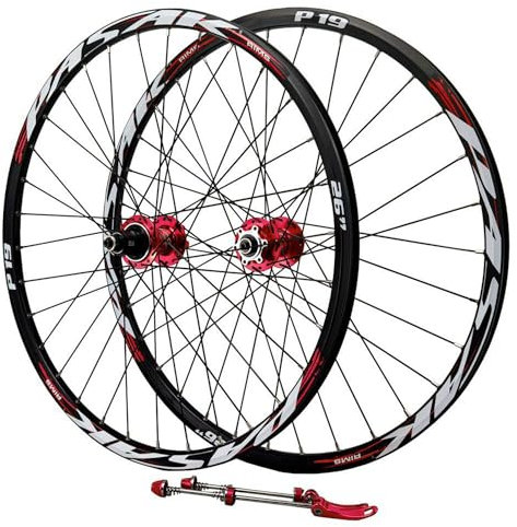 LvTu 26/27.5/29 Mountainbike Laufradsatz HB08/P19-XD-HUB MTB Laufrad Schnellspanner Scheibenbremsen, 32H Fahrradräder passen 11-12 Speed Kassette (Size : 26 inch)