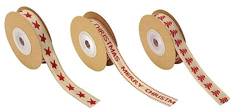 DRESSOOS 3St seidenband bändchen linolwalze weihnachts assecoires ribbon Sackleinenband Schleife Weihnachtsband Weihnachtsverpackungsbänder crimpen Stirnband Kunsthandwerk Kranz