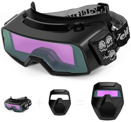 UpaClaire Occhiali da saldatura con oscuramento automatico al plasma, occhiali di sicurezza per la protezione degli occhi per saldatura, rettifica e taglio, tonalità ampia, 4/5-9/9-13, occhiali di