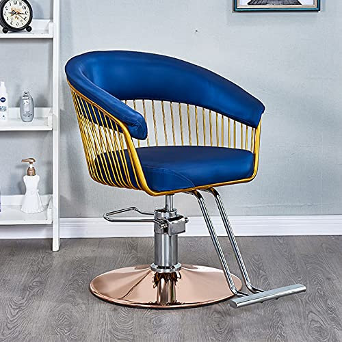 VisEnt Hydraulischer Stuhl für Unternehmen oder Zuhause, Friseurstuhl, Haar-Spezialnetz, rote Scheibe, hochwertiger drehbarer Friseurstuhl (420 lbs) (Farbe: Blau) (Weiß), praktisch (Blau)