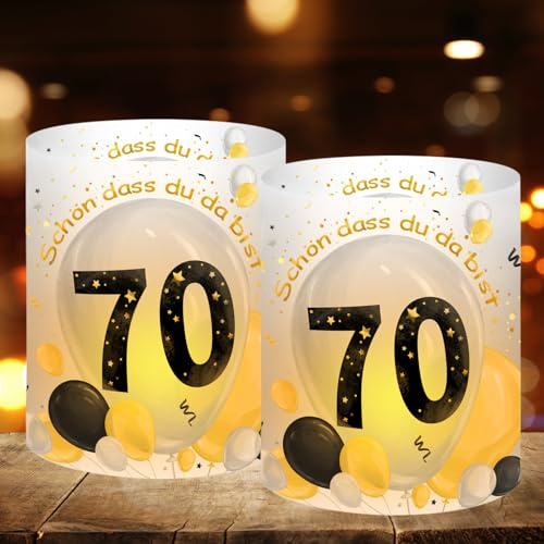 Tixlux 12 Stück Windlicht Tischdeko 70 Geburtstag, Deko 70. Geburtstag Junge Mädchen, Schön DASS Du Da Bist, 18 Jahre Happy Birthday Tischdeko, Geeignet für Teelichter oder Kerzen
