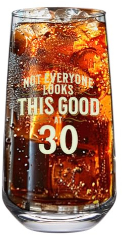D Design Invent Print! 30th Birthday Gift Glass Mug Funny Printed Drinking Present for Men Women Age 30 Year Old Gift Idea Keepsake Happy Birthday - 480ml