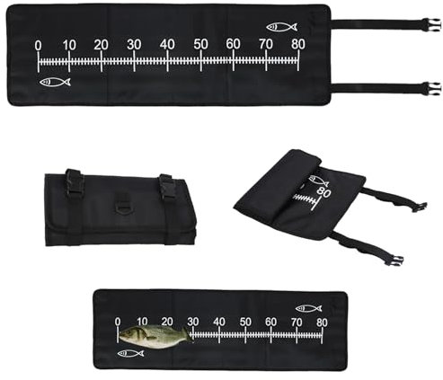 AOMAIGAD Angeln Abhakmatte,98x30 cm Fischmatte,Abhakmatte zum Vermessen von Fischen,Karpfen Matte Faltbare,Angelzubehör,für Anfänger Outdoor Karpfen Forellenangeln (A-Messunterlage)