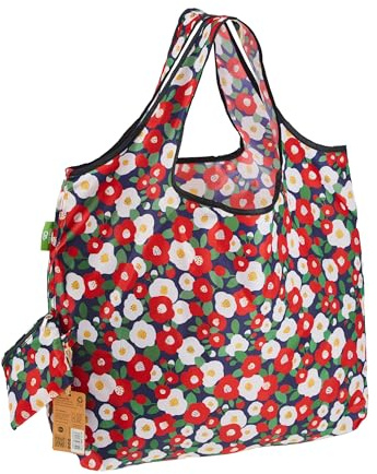 ECO CHIC Foldable Reusable Large Recycled Grocery Bags Lightweight Shopping Tote Bags with Storage Pouch