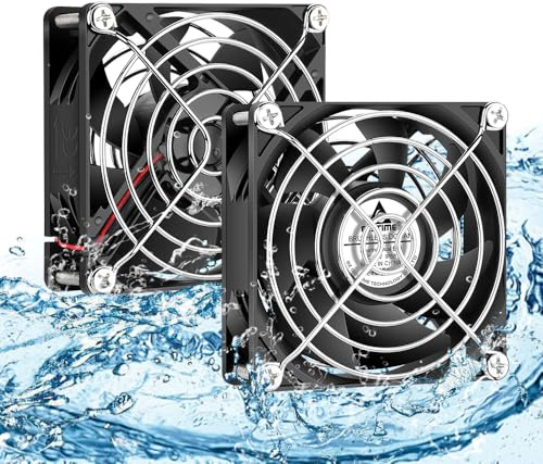 GDSTIME 2 Stück 12V Wasserdicht Lüfter 80mm IP68 80mm Fan Doppelkugellager | ip68 lüfter 12v 80mm lüfter wasserdicht