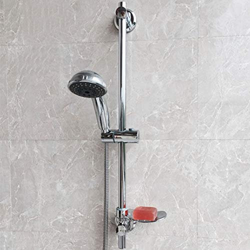 Barre élévatrice de Douche en Acier Inoxydable avec Porte-savon et Ventouse, Installation pour Salle de Bain