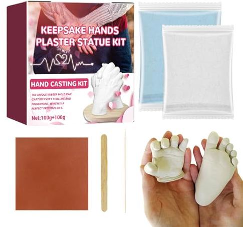 Zuasdvnk Set zum Gießen mit Handformen, Paare von Handschmelzen | Set zum Schmelzen mit Handform aus Gips, Gipsform, Hausdekoration Geschenk für Paare, Ehemann,