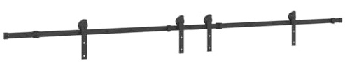 vidaXL Kit di Binari per Porte Scorrevoli 427 cm Acciaio Nero