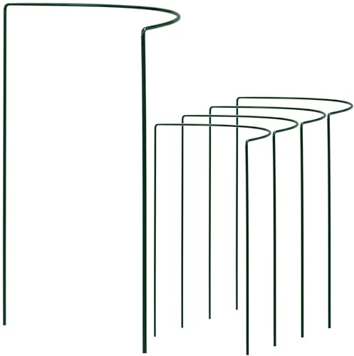 20 Stück Pflanzenstütze Buschstütze Staudenstütze halbrund Ø38cm 100cm grün