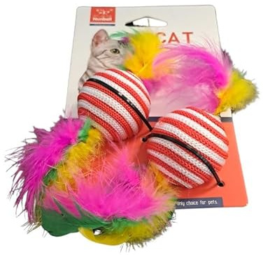 Lot de 2 Jouets pour Chats avec Plumes