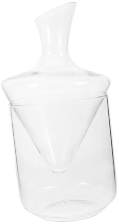 FELTECHELECTR Decantador De Vino Transparente Oblicuo, Cubo De Hielo De Vidrio, Dispensador De Vino Delicado, Vidrio Resistente, Uso Hogar y Bar, Set De 1 Unidad