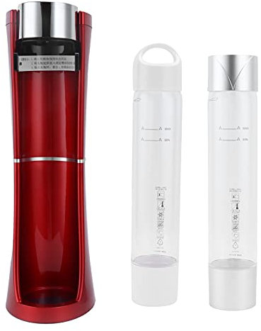 Portable Sparkling Water Maker, Soda Machine for Coffee Shop and Home, Stainless Steel Material, One Button, Detachable Water Box, Red Color, No Electricity Needed