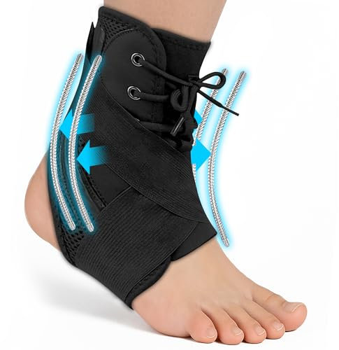Lace Up Ankle Brace for Men & Women – Adjustable Ankle Support for Ligament Damage & Injury Recovery