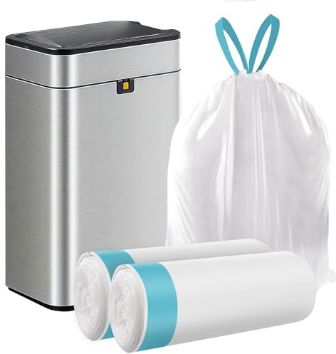 CORESLUX Bolsas de basura de 50 litros, bolsas de basura con cordón, bolsas de basura grandes, fuertes, sin perfume, universales, (2 rollos, 50 unidades en total, 61 cm x 70 cm)
