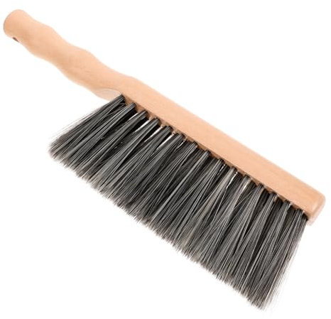 VALICLUD Fireplace Cleaning Brush Wooden Handle for Bench and Kitchen Countertop Dusting Includes Soft Bristles for Cleaning and Grout Removal