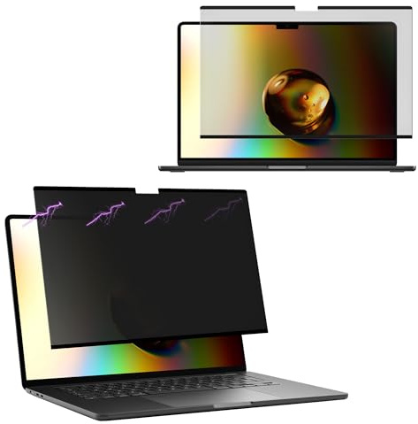 kwmobile Laptop Privacy Screen for Apple Macbook Air 15 M3 2024 A3114 - Magnetic Computer Privacy Screen Shield - Laptop Monitor Protector - Anti Glare Blue Light Blocking