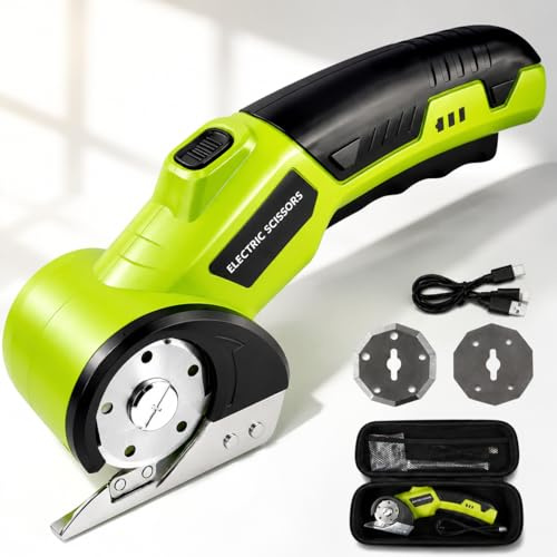 Electric Scissors Cardboard Cutter, 4.2 V/2.0Ah Wireless Rotary Cutter, Cardboard cutter Cordless Electric Scissors Battery Universal Cutter Rotary Cutter Paper Scissors, Carpet Fabric Leather Plastic