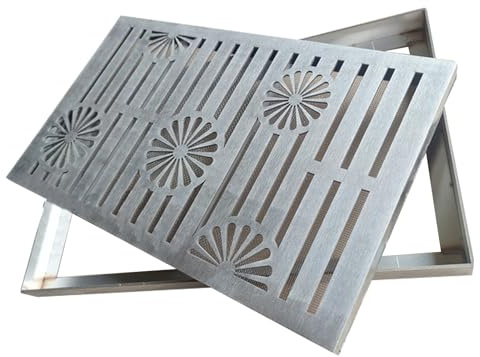 Rejilla Desague Terraza de Acero Inoxidable, Sumidero Terraza Decorativa con Filtro Antiobstrucción, Capacidad de Carga de 300 Kg, para Patios, Entradas de Vehículos(40x60x3cm/16x24x1in)