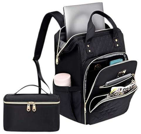 Renchey Sac À Dos Repas Pour Femmes,Sac Fourre-Tout Professionnel Avec Boîte Repas - de Transport Pour Ordinateur Portable | École Voyage Pique-Nique Randonnée Bureau
