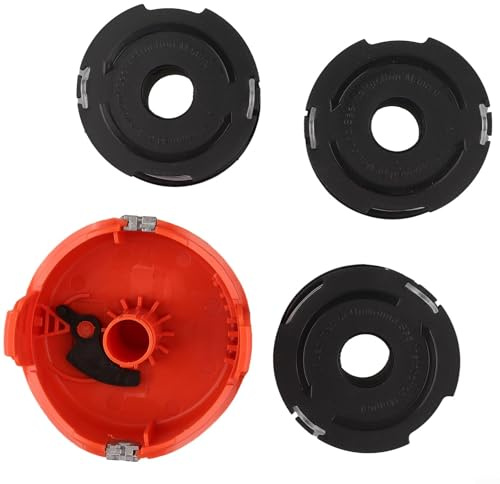 Honseadek Replacement Spool Cap for Black & Decker Trimmers, Auto Feed Spool Cover and 3 Line Spools for GL315 GL350 GL650 GL337SB GL546SC GL651SB GL652 GL653
