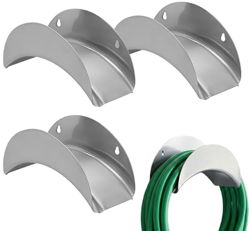 3 Pièces Support Tuyau Arrosage Mural: Support Mural En Métal Pour Tuyau D'arrosage, Robuste, Anti-Corrosif, Accroche Tuyau Arrosage Large Gamme D’utilisations, Cours, Ccènes De Travail (Argent)