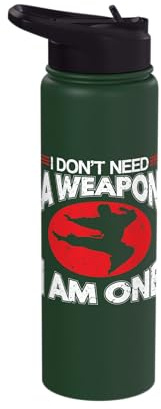Martial Arts Martial Arts - Black Belt Kickboxing Karate Stainless Steel Insulated Water Bottle