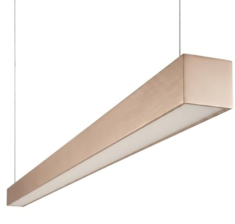 LUXULA LED Pendelleuchte Büro Gold 120cm, 40W 4800lm, CCT | CCT 3000K-6500K einstellbar, RA>90, Deckenleuchte lang 120cm, Tresenlampe hängend für Büro und Empfang, 120° Licht