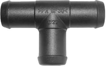 1 x Conector de manguera T Forma de 22 mm de plástico Empalme Manguera Aire Manguera T de unidades