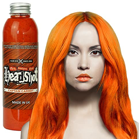 Orange Haarfarbe Headshot Captain Carrot, Semi-permanente Haartönung 150 ml