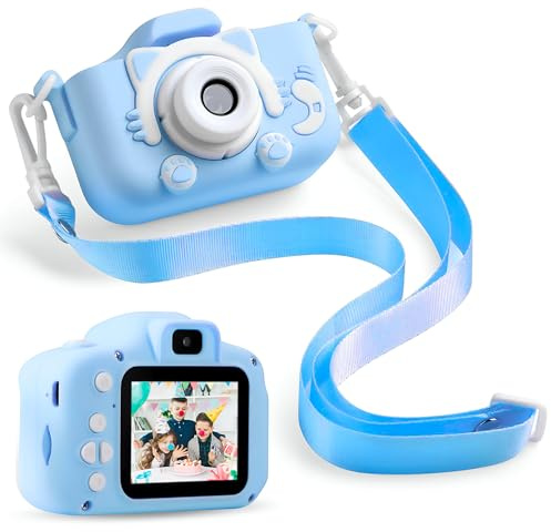 Bambini Appareil Photo Enfant - Caméra Numérique pour Enfants - Appareil Photo Enfant instantanée - 1080P (HD) (Bleu)