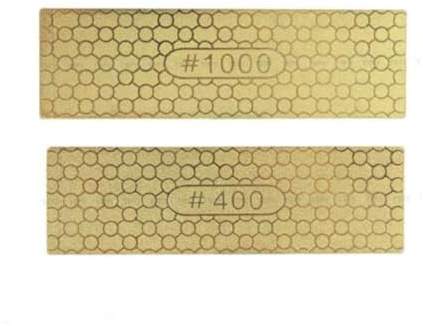 BE-Tool Pierre à aiguiser diamant double face pour aiguiser les couteaux de cuisine, outils de travail du bois (grain 400/1000)