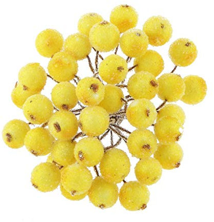 Inzopo Mini-Weihnachtsblumen-Dekoration, 14 Farben, Gelb, 13 cm, 200 Stück