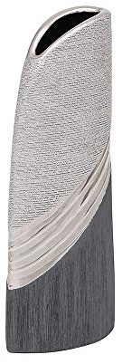 Edle Moderne Deko Designer Keramik Vase in Silber-grau hoch. Maße L/B/H: 11 x 8 x 25cm.