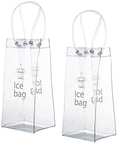 XLKJ Sac de Glace Vin Refroidisseur Cooler avec Poignée, 2 Pièces Seau à Glace Transparent pour Les Pubs et Les Restaurants, la Maison, etc.