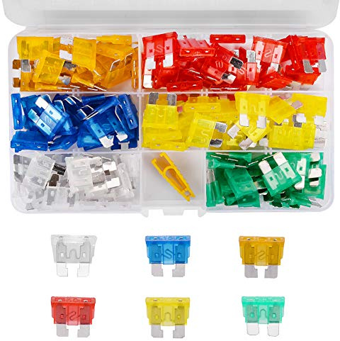 HUIQIAODS Standard-Flachsicherungen, Sortiment, 5 A, 10 A, 15 A, 20 A, 25 A, 30 A, für Auto, LKW, 120 Stück