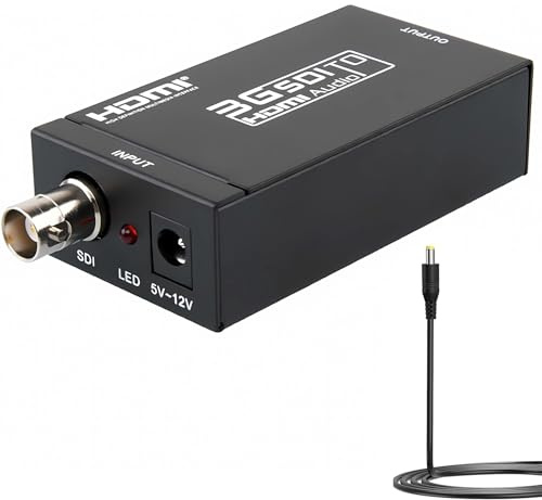 GRACETOP Convertisseur SDI vers HDMI, Adaptateur SD-SDI/HD-SDI/3G-SDI pour Appareil Photo, Home cinéma
