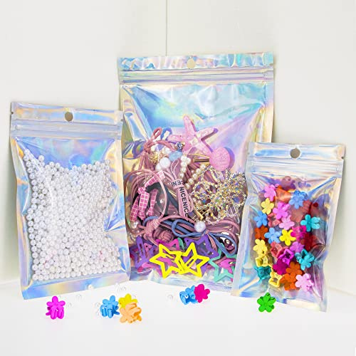 CANLENPK 20 x 30 cm/7,8 x 11,8 Zoll Holografische Mylar-Taschen, Bunte Folienbeutel, Lebensmittel, Schmuck, Süßigkeiten, Mylar-Aufbewahrung, Regenbogen-Aluminiumfolie