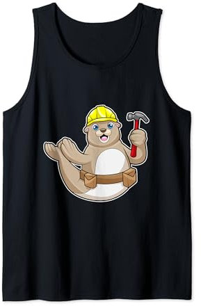 Seehund Zimmermann Hammer Handwerk Tank Top