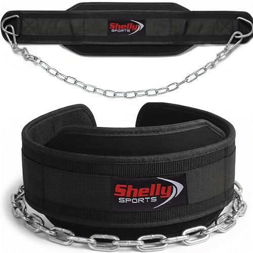 Dip Belt Weight Lifting Chain for Body Building, Pull Ups, Gym Training, Powerlifting Workout - 6 Padded Neoprene, 30 Adjustable Steel Chain, Back Support for Men and Women