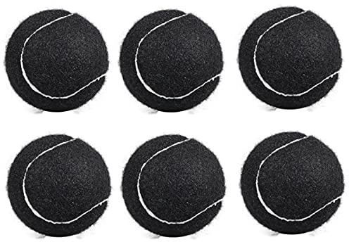 6 Stück Tennisbälle, verschleißfest, 66 mm, Tennisball für Anfänger für Damen, Schwarz, 6 Stück