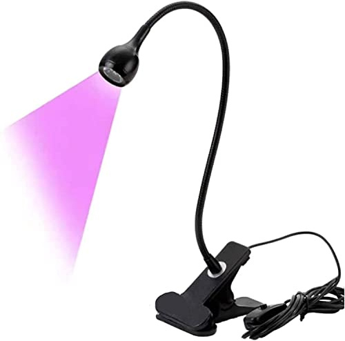 UV Lampe für gelnägel, USB 3W UV Klebelampe Ultraviolett LED Lila USB mit Clip und Schalter für UV Gel-Nägel und Mobiltelefon Reparatur